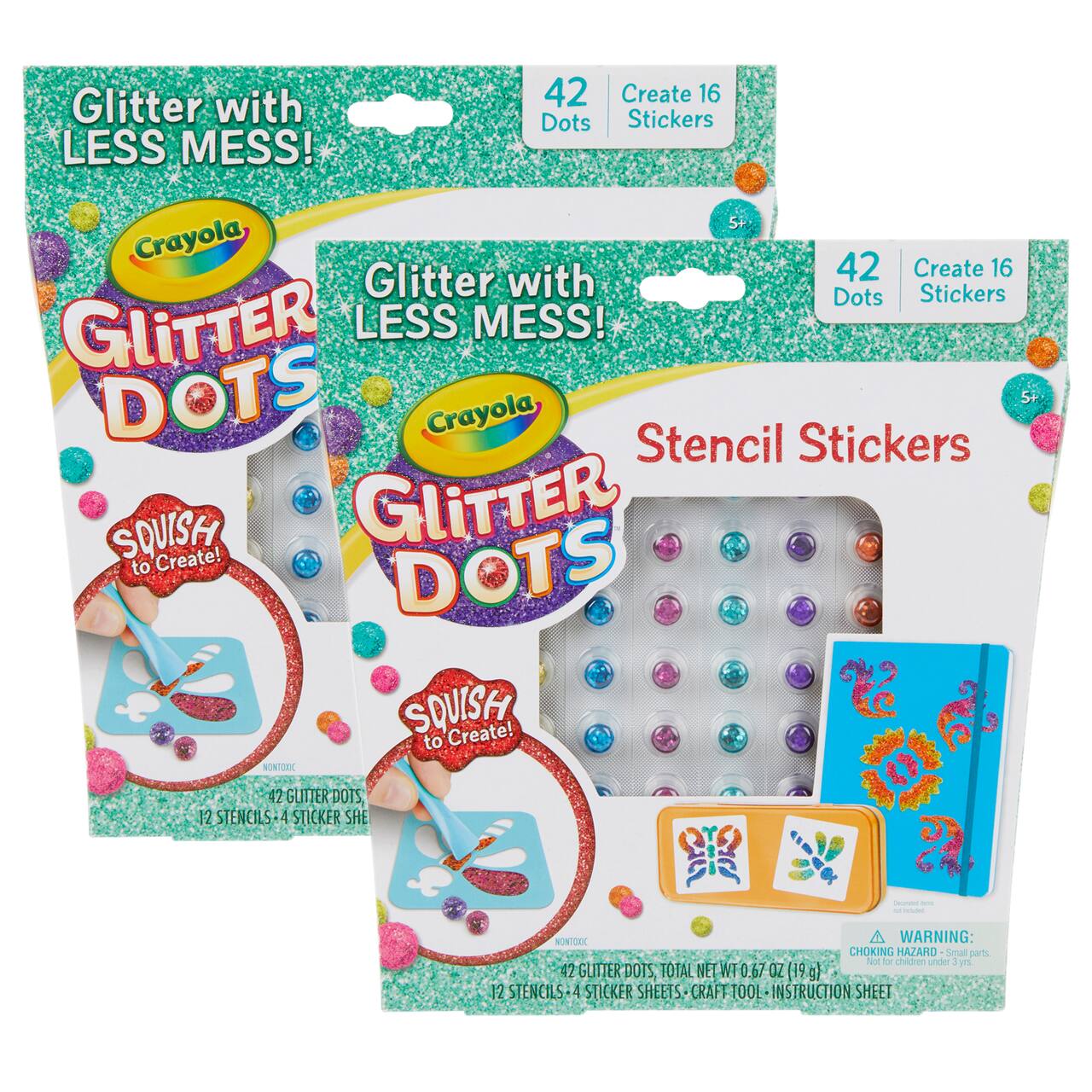 Crayola&#xAE; Glitter Dots Sticker Stencils, 2ct.
